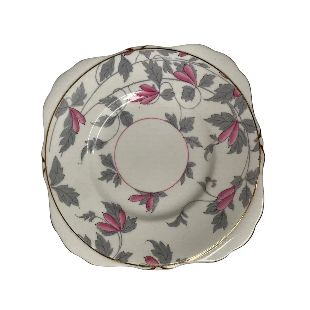 Royal Grafton Ashley Pink Square Bread & Butter Plate Antique 1940s